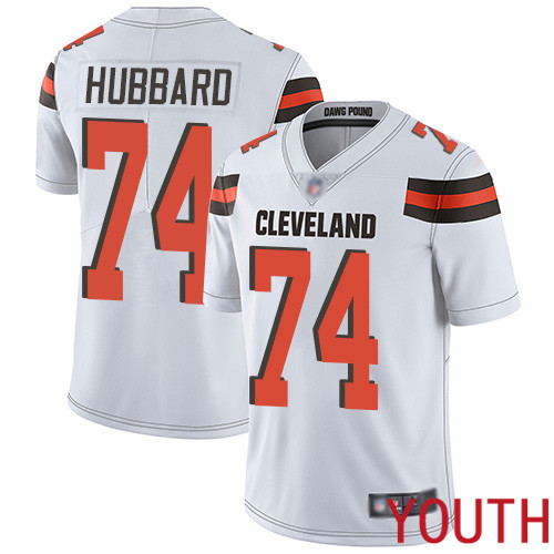 Cleveland Browns Chris Hubbard Youth White Limited Jersey #74 NFL Football Road Vapor Untouchable->cleveland browns->NFL Jersey